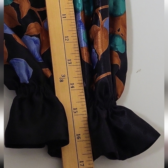 💥host pick❤️VINTAGE 80S VIBE  Satin Abstract floral customade Maxi dress - Picture 14 of 16